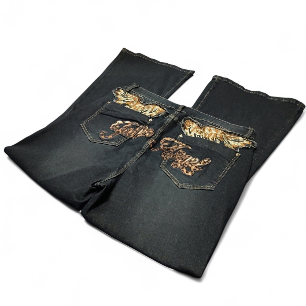 Romwe J-Fashion Women's Y2K Graphic Design Vintage Style Denim Jeans Womens 2XL